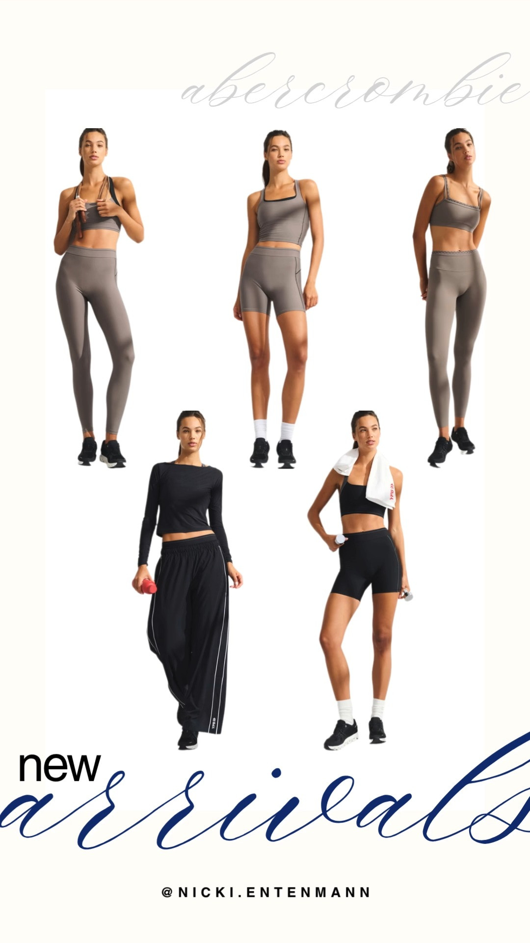 Abercrombie's latest YPB activewear arrivals feature chic, minimalist performance pieces in taupe and classic black. The collection includes matching sports bra and legging sets, longline tanks with bike shorts, side-piped track pants, and breathable long-sleeve tops. These sleek, monochromatic essentials transition seamlessly from high-intensity workouts to post-gym errands.

#abercrombie #ypb #abercrombiestyle #newarrivals #activewear #athleisure #workoutstyle #preppycasual 

 #LTKootd #LTKfitnessgoals #LTKActive