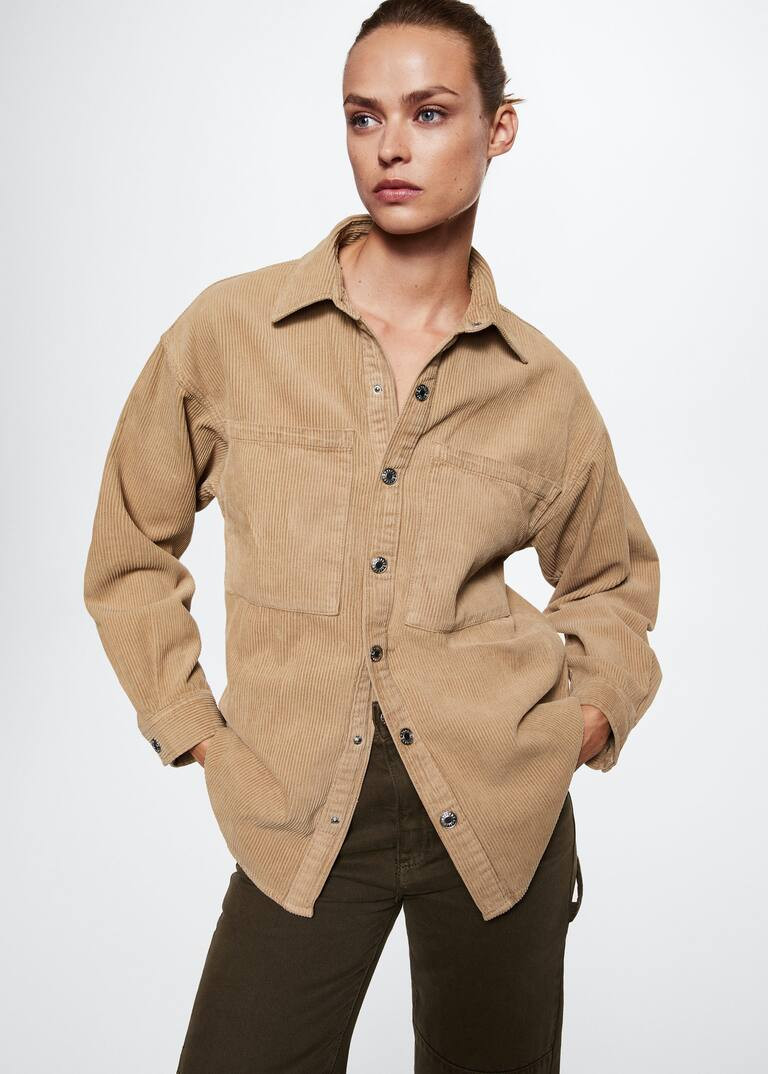 Corduroy pockets overshirt | MANGO (US)