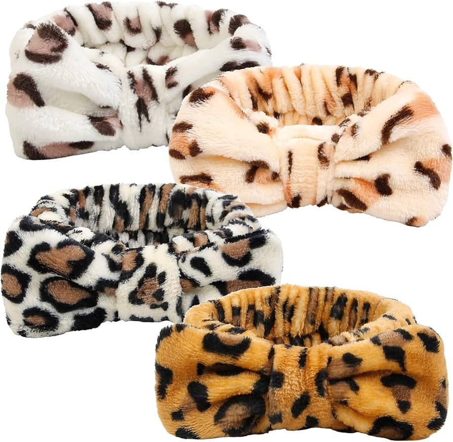 Spa Headband for Women Washing Face Girls Skincare Headbands Makeup Cheetah Print Leopard Face Wa... | Amazon (US)
