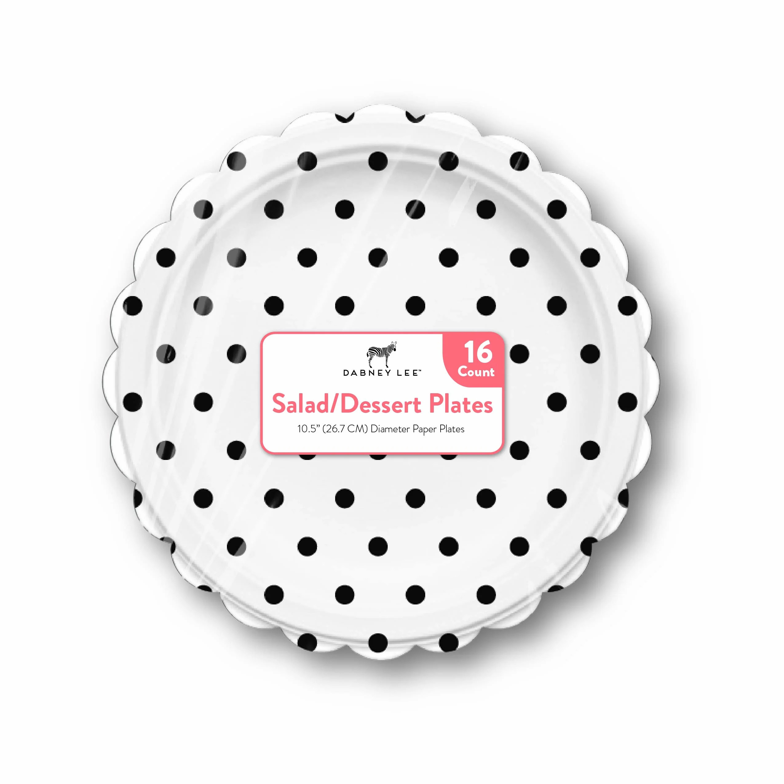 Dabney Lee Black Polka Dots Dessert Plates, 16 Count, 8 Inch | Walmart (US)