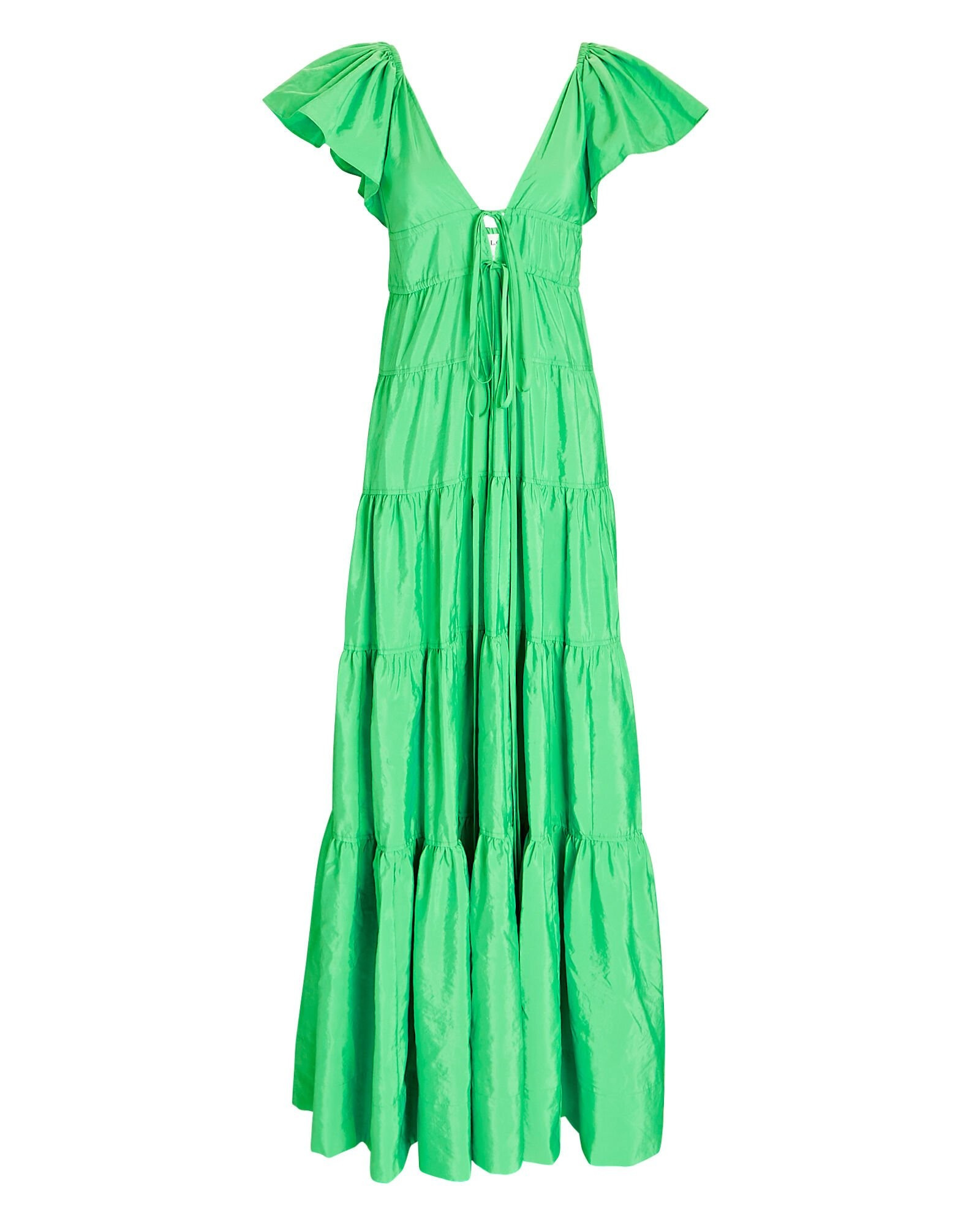 Luca Tiered Taffeta Maxi Dress | INTERMIX