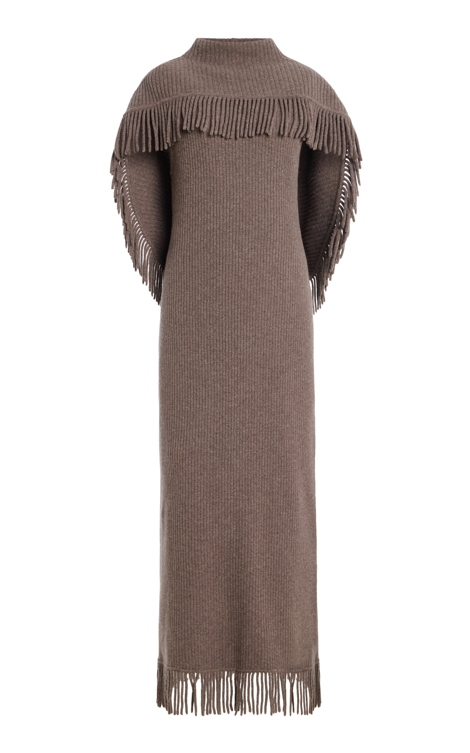 SIMKHAI Jordan Wool-Cashmere Knit Fringe Midi Dress - Moda Operandi | Moda Operandi (Global)