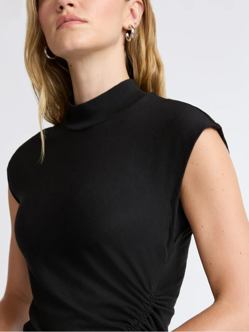 Scoop Women’s Jersey Knit Maxi Dress with Side Ruching, Sizes XS-XXL | Walmart (US)