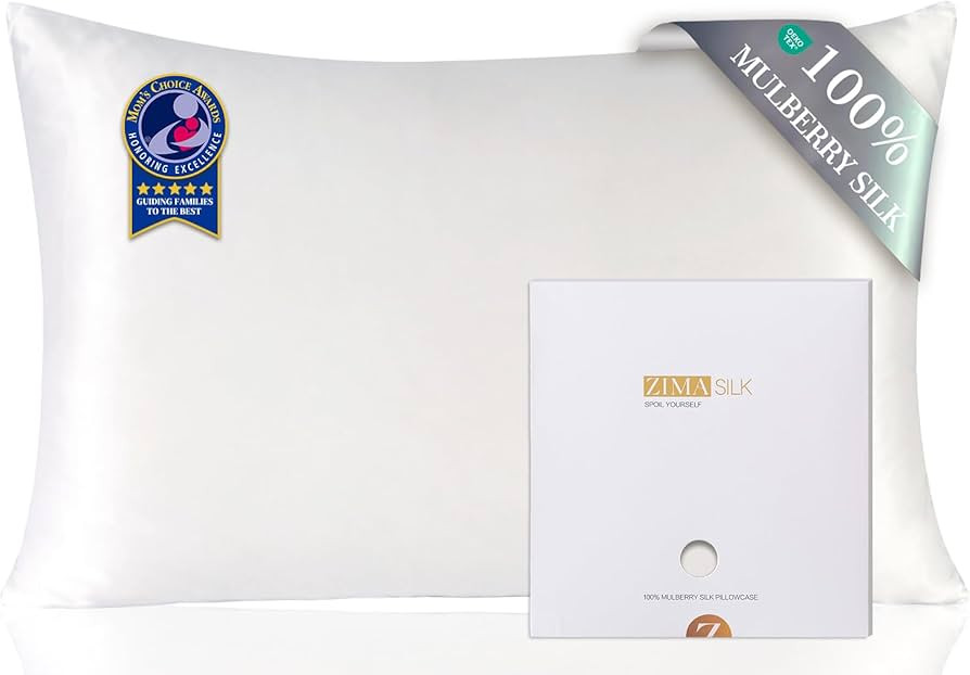 ZIMASILK 100% Pure Mulberry Silk Pillowcase for Hair and Skin Health,Soft and Smooth,Both Sides P... | Amazon (US)