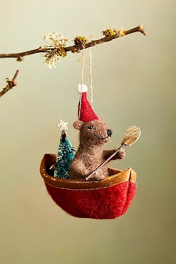 Seafaring Bear in Boat Ornament | Anthropologie (US)