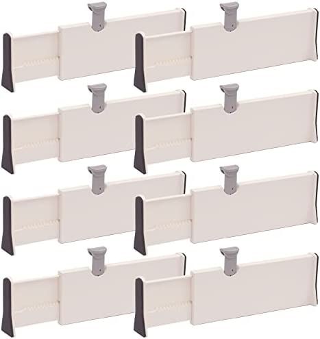 Set of 8 Adjustable Drawer Dividers Organizer Separators Plastic Dresser Organizer for Bedroom, ... | Amazon (US)