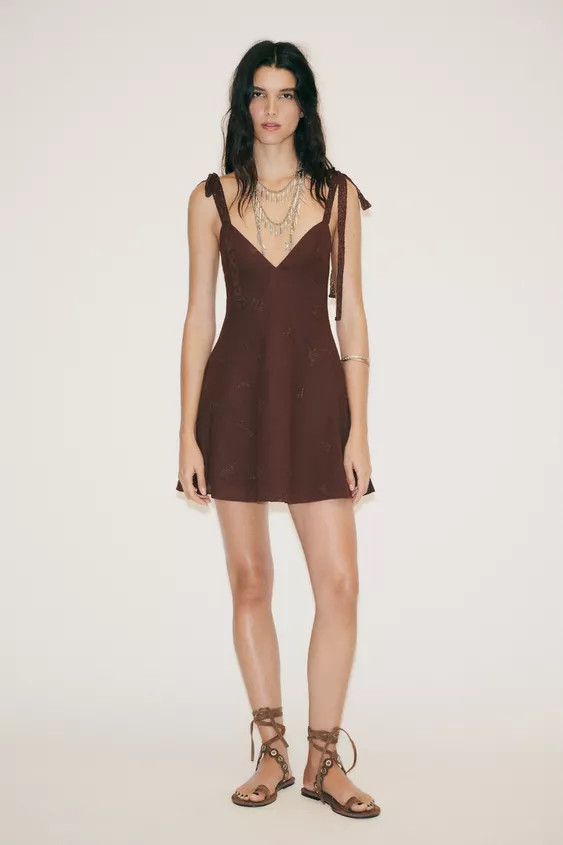 EMBROIDERED SHORT DRESS | Zara US