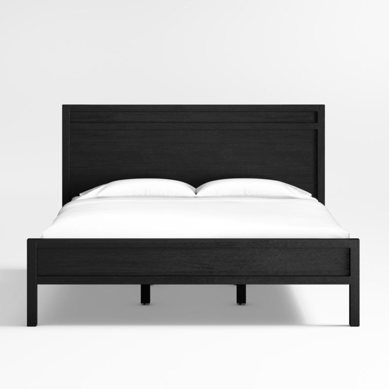 Keane Black Solid Wood King Bed + Reviews | Crate & Barrel | Crate & Barrel