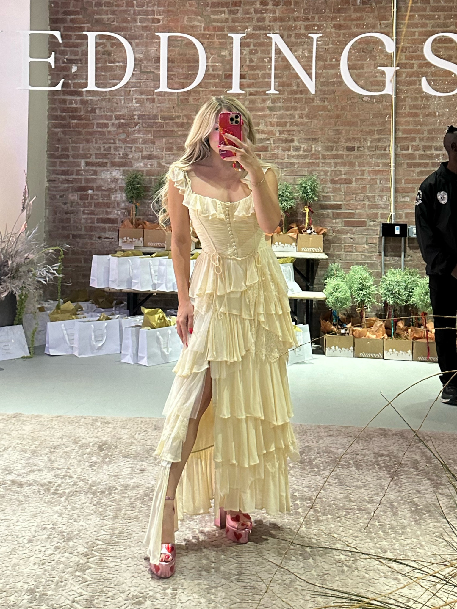 anthropologie ivory dress Anthropologie The Callie Flowy Maxi Dress Ivory Cotton Gauze Tiered V-Neck S