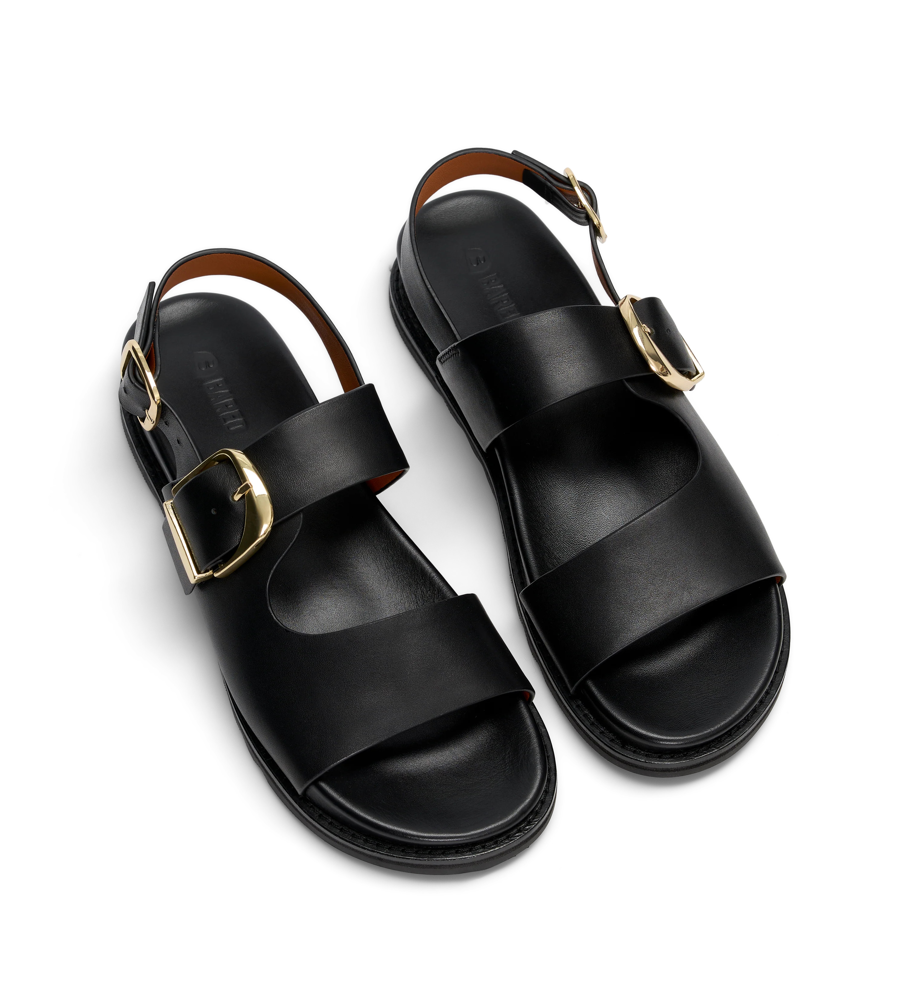 Turnstone Black Leather Chunky Sandals - Bared Footwear | Bared Footwear