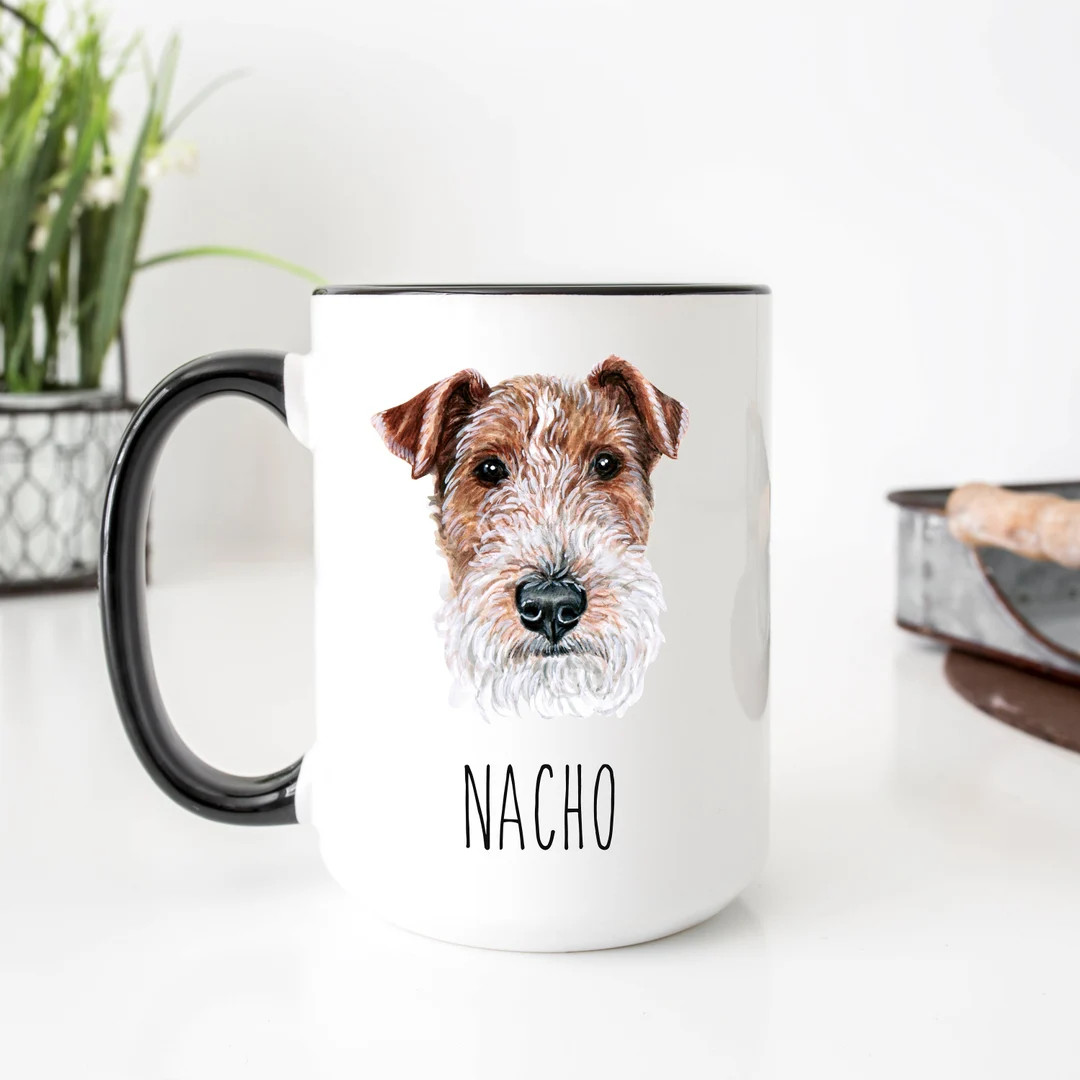 Fox Terrier, Custom Dog Mug, Personalized Dog Face, Wire Fox Terrier, Dog Sympathy Gift, Terrier ... | Etsy (US)