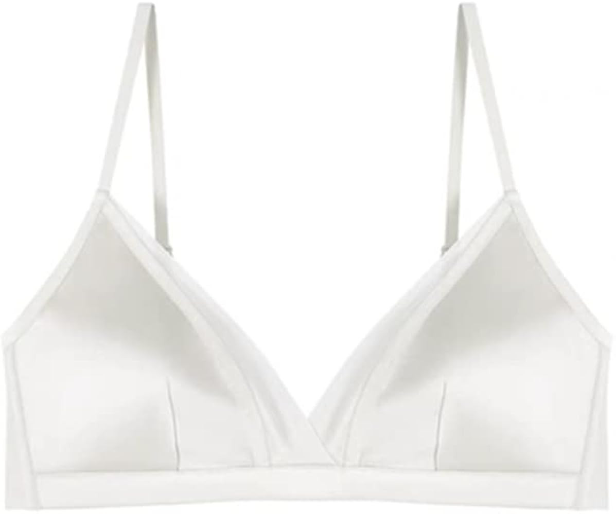SilRiver Women's Silk Satin Wire-Free Padded Bralette with Soft Silk Cup Bra Top | Amazon (US)