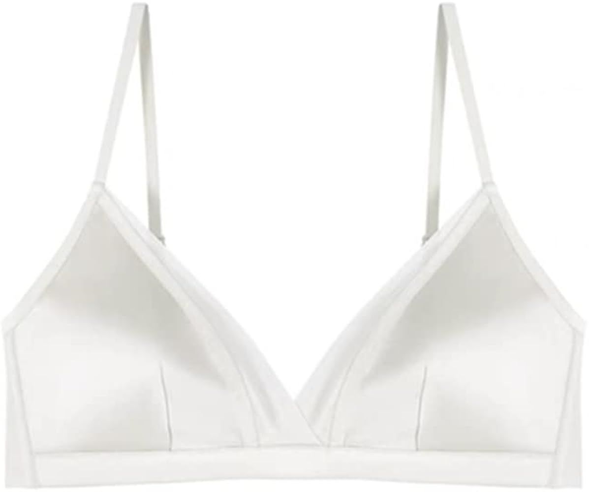 SilRiver Women's Silk Satin Wire-Free Padded Bralette with Soft Silk Cup Bra Top | Amazon (US)