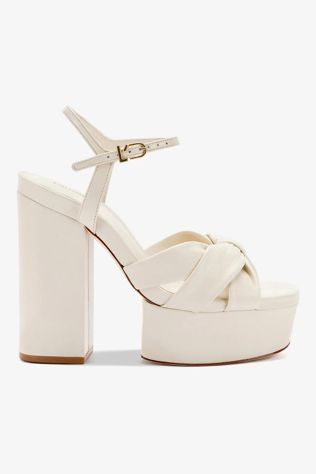 Vivienne Platform Sandal In Ivory Leather | Larroude