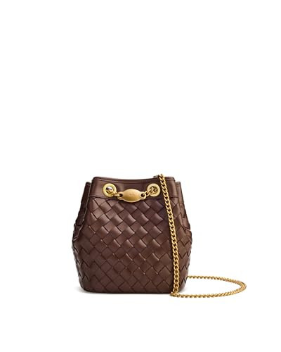 JW PEI Women's Yara Hand-Woven Bucket Bag - Dark Brown | Amazon (US)