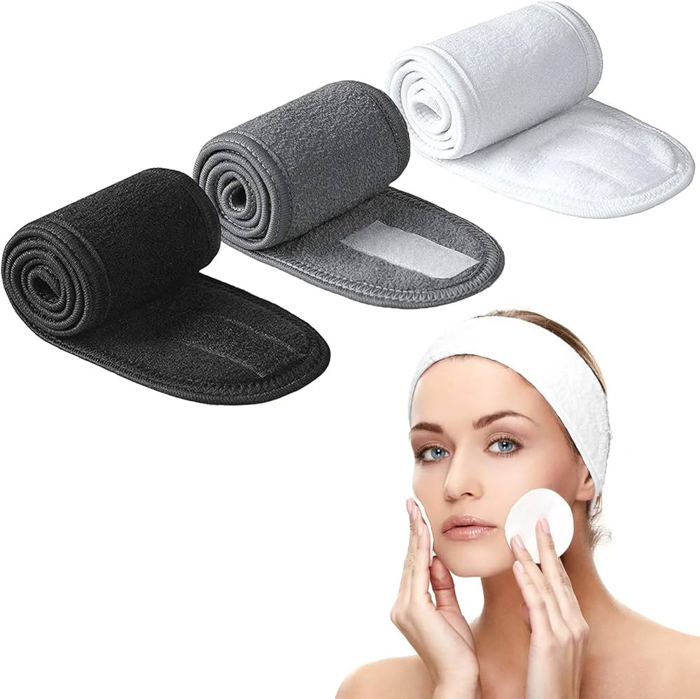 Spa Headband, 3 Counts Adjustable Face Wash Headband with Magic Tape, Headband for Washing Face, ... | Amazon (CA)