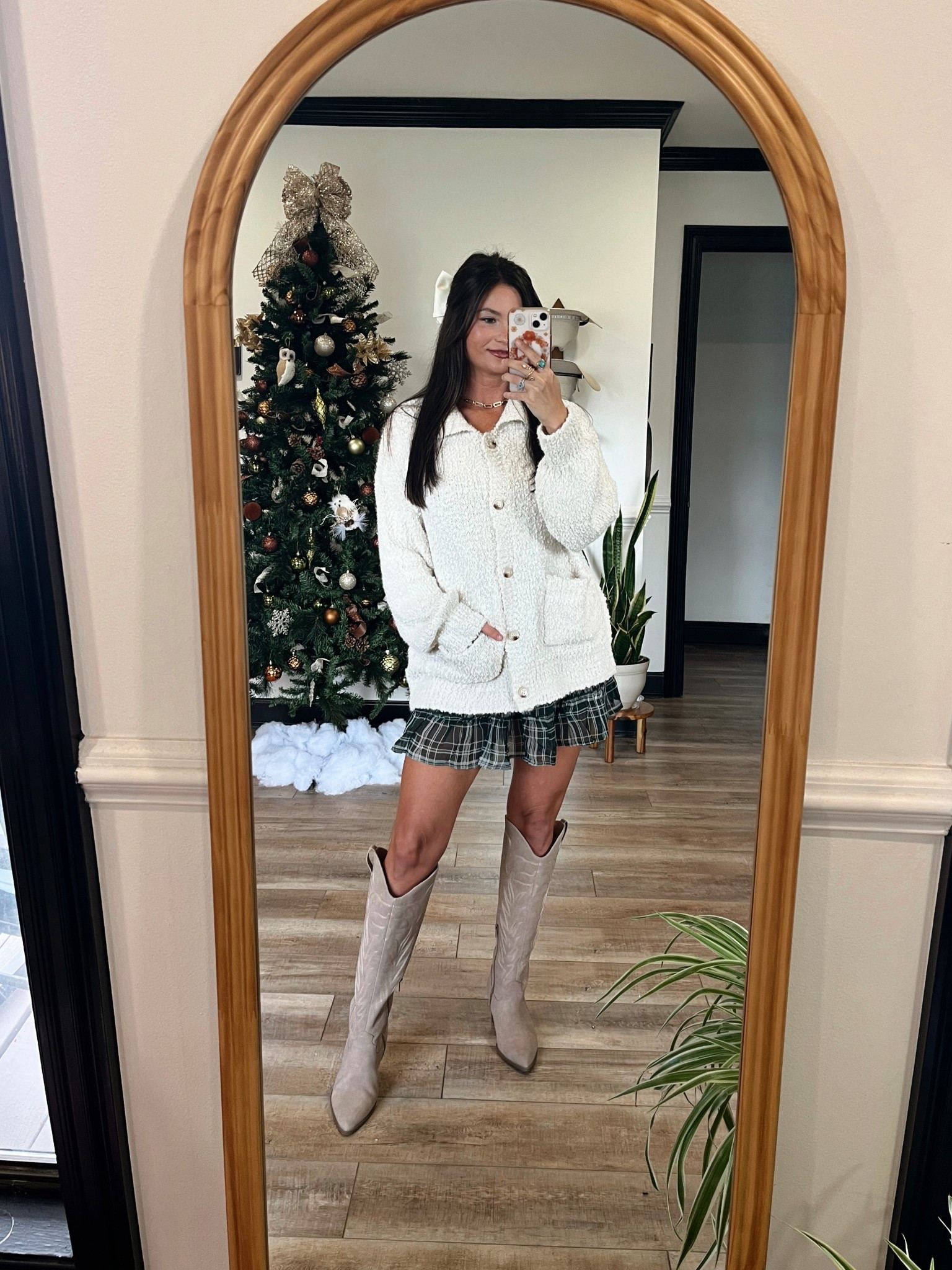 Buy one item get the next free, site wide! Wearing xs in both fuzzy collared cardigan and plaid skirt

#LTKCyberWeek #LTKootd #LTKHoliday