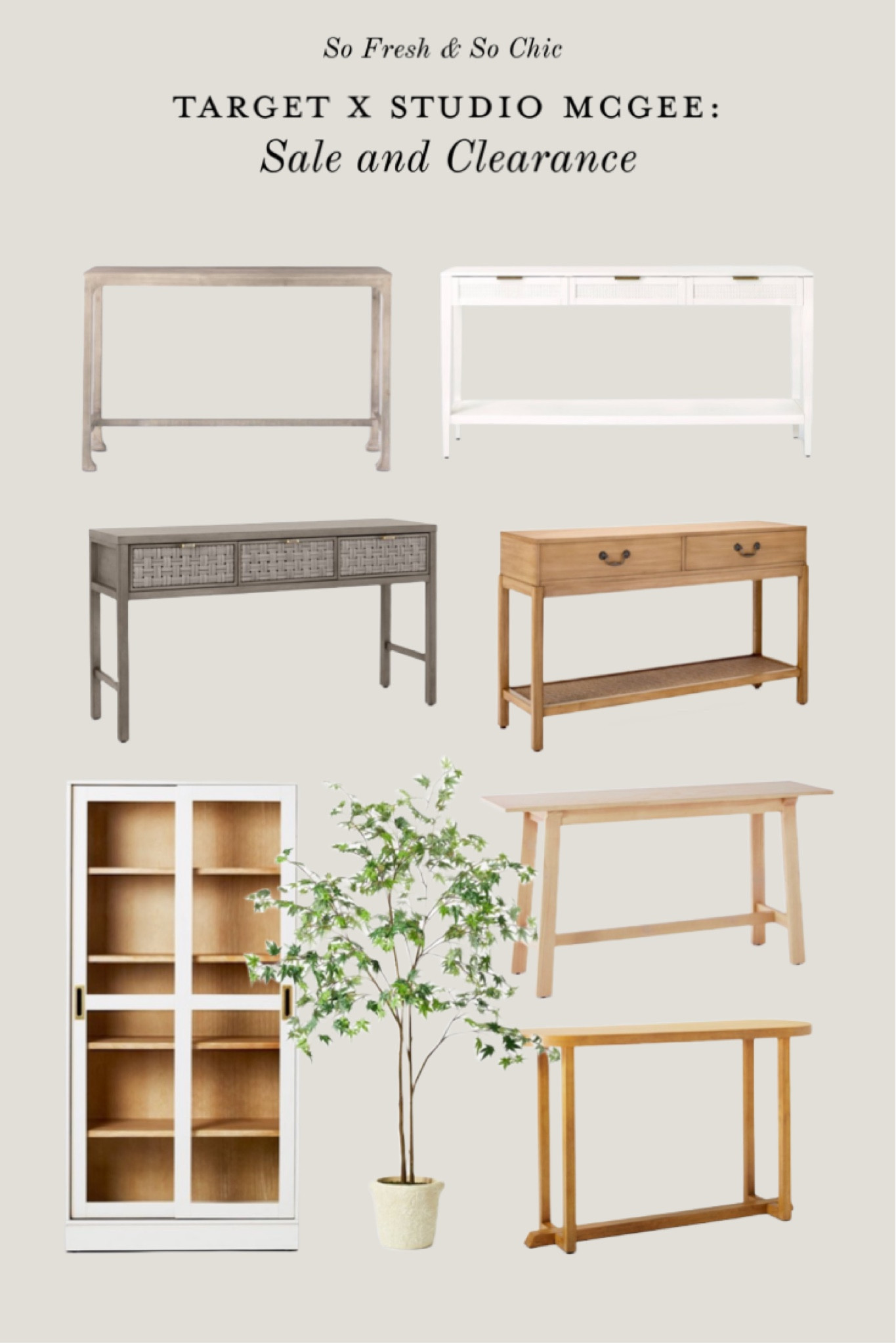 Target Studio McGee furniture sale!
-
Console table sale - white glass door cabinet sale - library cabinet sale - white McGee display cabinet - artificial maple tree in pot sale - living room decor - bedroom decor - target furniture sale - target clearance furniture 

#LTKsalealert #LTKhome