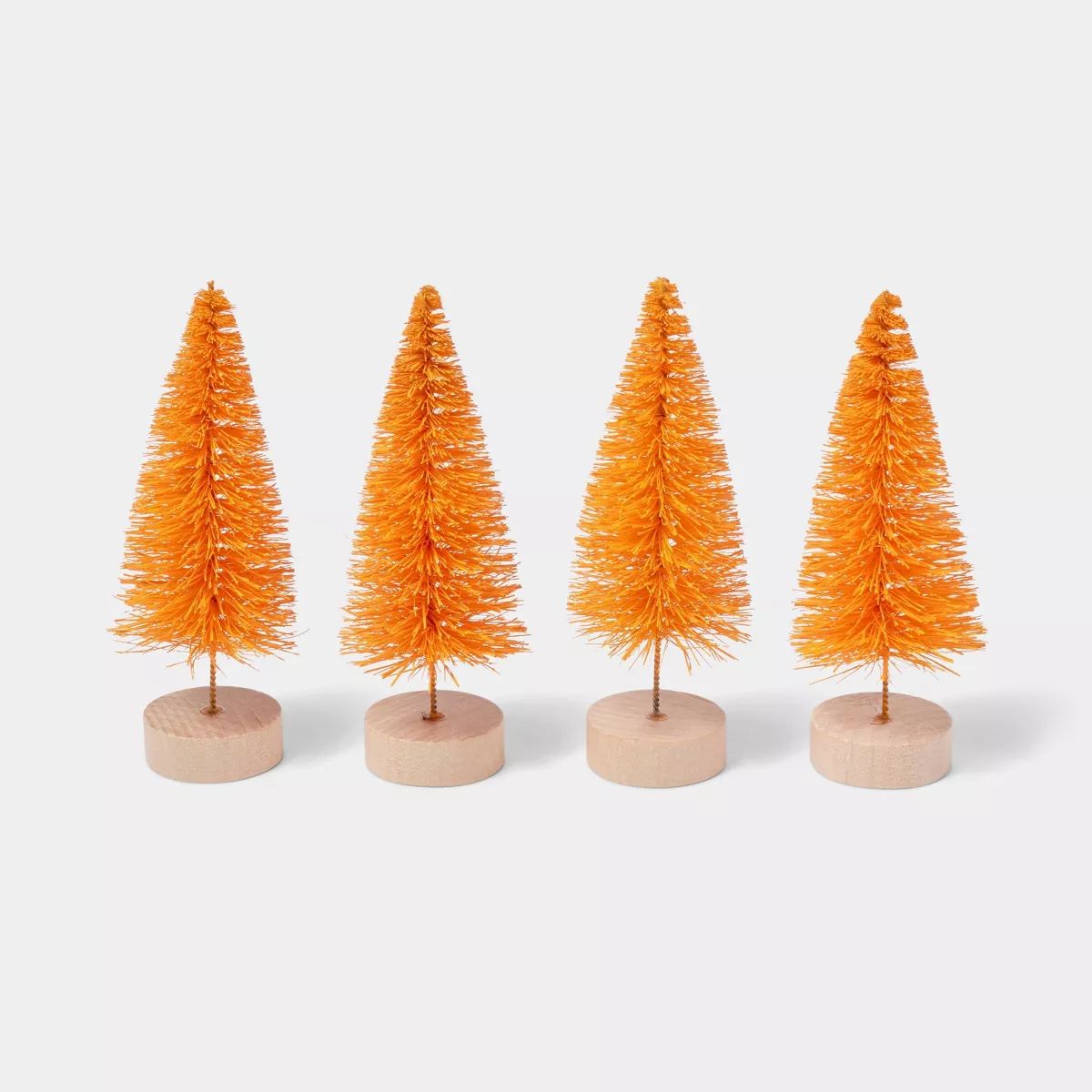 4pk Orange Bottle Brush Tree Halloween Decorative Figurine - Hyde & EEK! Boutique™ | Target