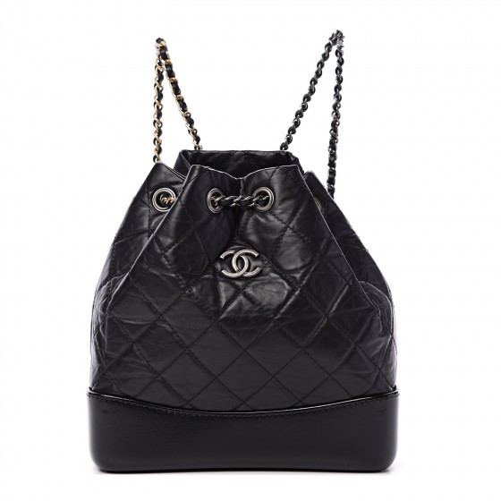 Aged Calfskin Quilted Small Gabrielle Backpack Black | Fashionphile