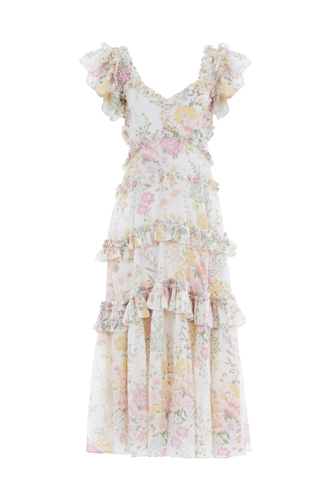 Sunrise Bloom Backless Cotton Ankle Gown | Needle & Thread US