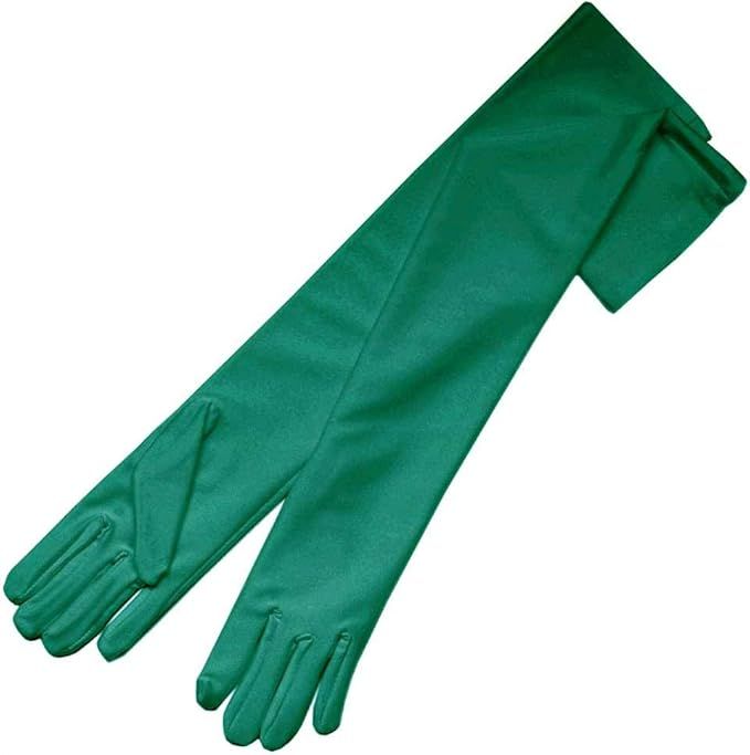 ZAZA BRIDAL 19.5" Long 4-Way Stretch Matte Satin Dress Gloves 12BL | Amazon (US)