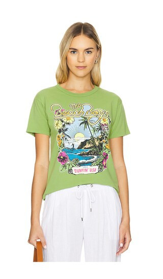 DAYDREAMER The Beach Boys 1963 Ringer Tee in Green. - size S | Revolve Clothing (Global)