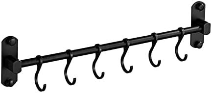 Kitchen Rail with 6 Sliding Hooks, Wall Mount Kitchen Utensil Rack, Pan and Pot Hangers Organizat... | Amazon (US)