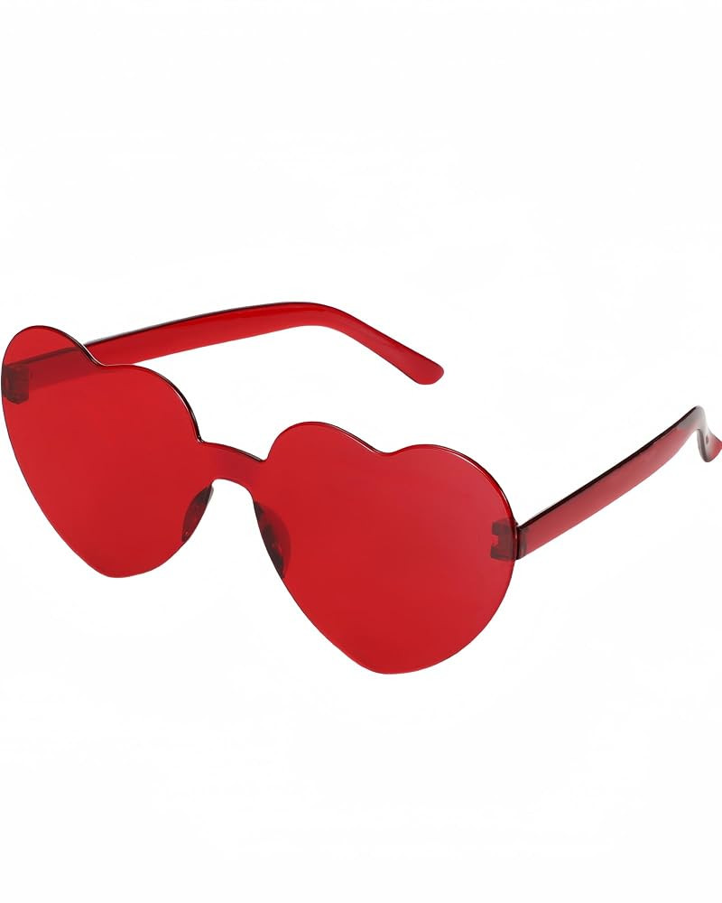 Heart Sunglasses for Women, Pink Heart Glasses for Party Favor | Amazon (US)