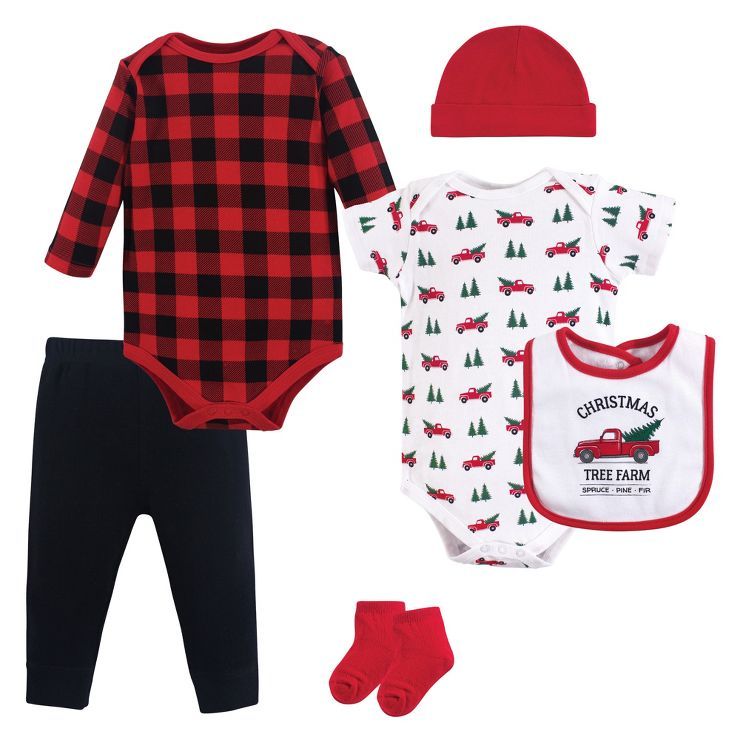 Hudson Baby Infant Boy Cotton Layette Set, Christmas Tree | Target