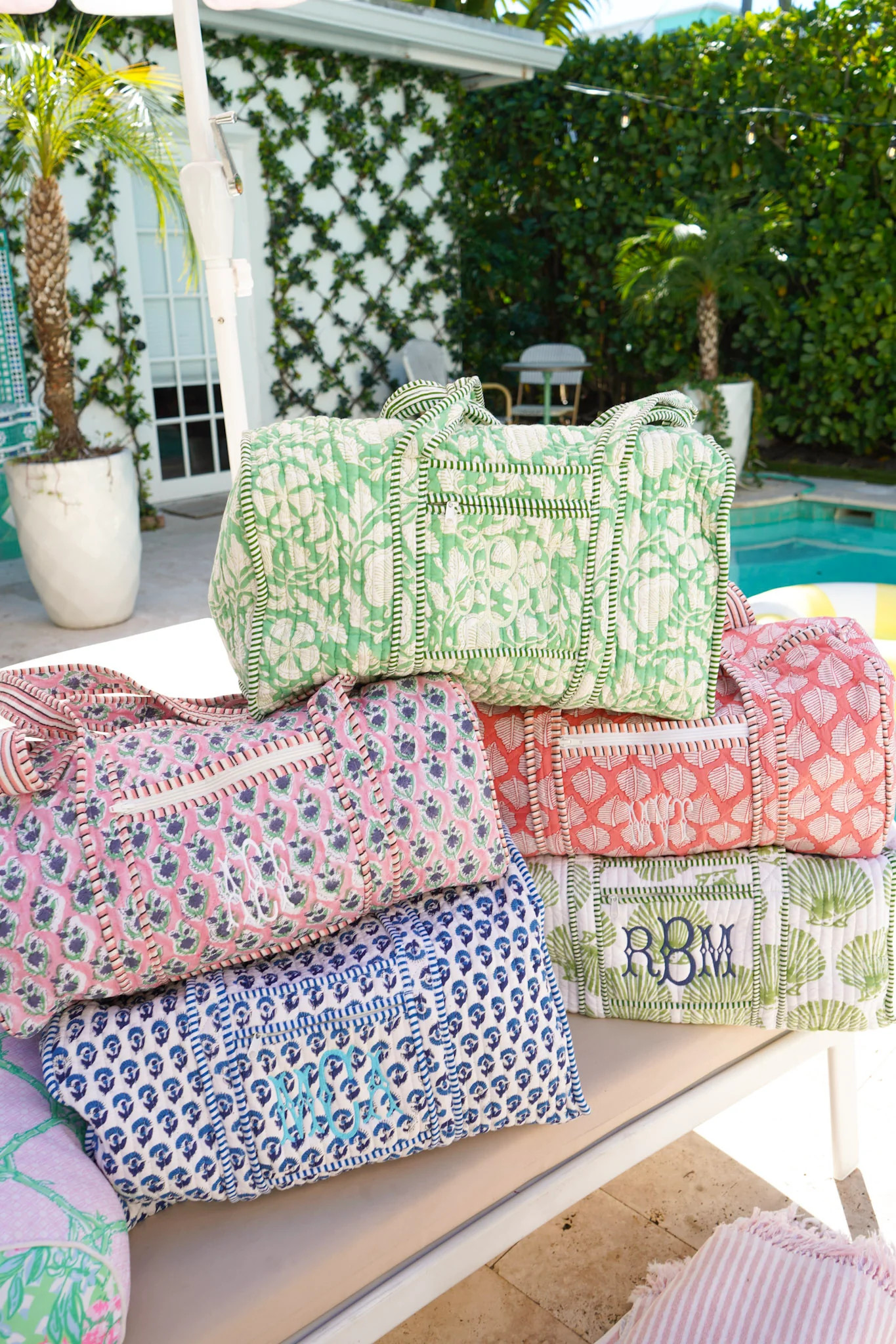 Quilted Block-Print Duffel Bag | KenzKustomz