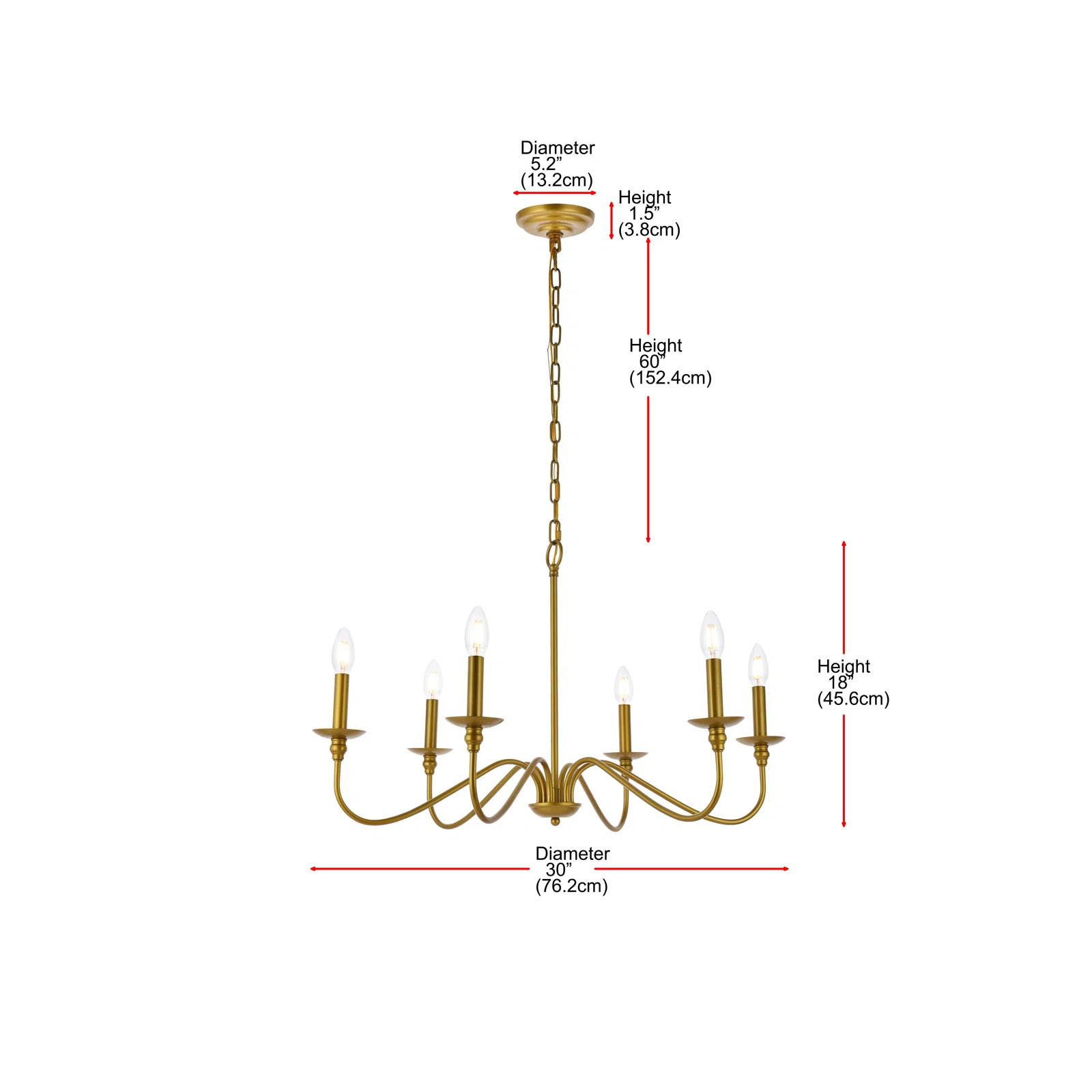 Ableton 6 Light Metal Dimmable Chandelier | Birch Lane