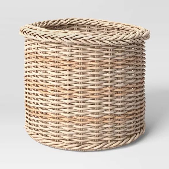 Tapered Outdoor Variegated Manmade Rattan Decorative Basket - Threshold™ designed with Studio M... | Target