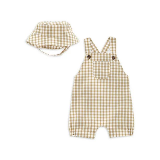 Carter's Child of Mine Baby Boy Overall Romper and Hat Set, 2-Piece, Sizes 0M-24M | Walmart (US)