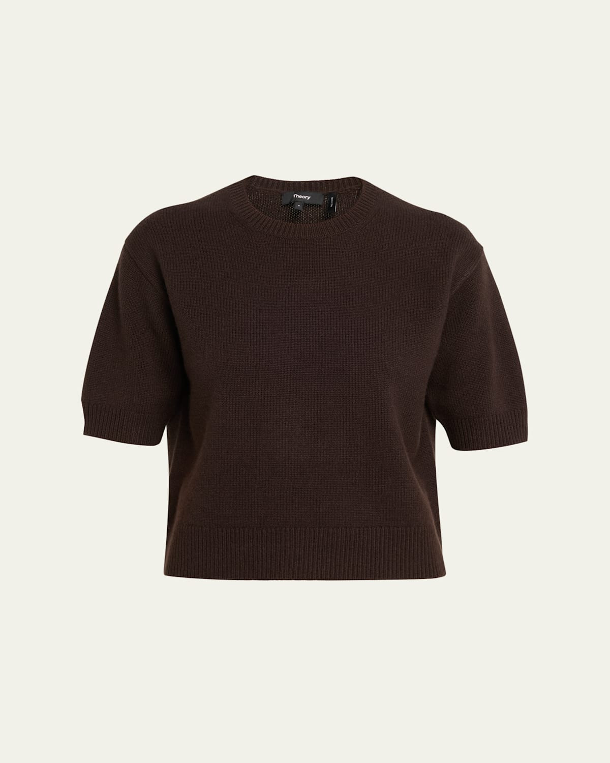 Cashmere Cropped Short-Sleeve T-Shirt | Bergdorf Goodman