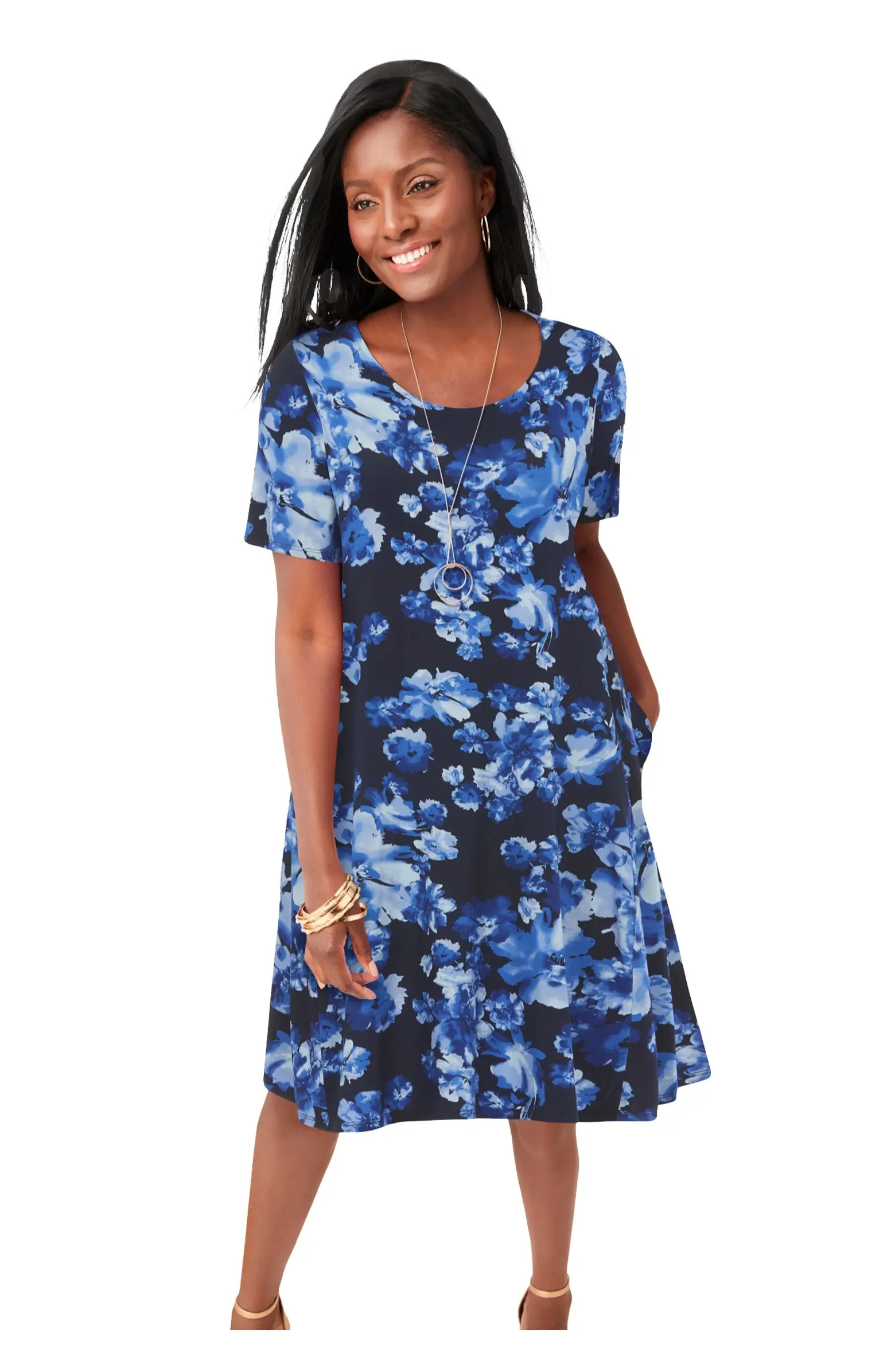 Stretch Knit A-Line Dress | Nordstrom