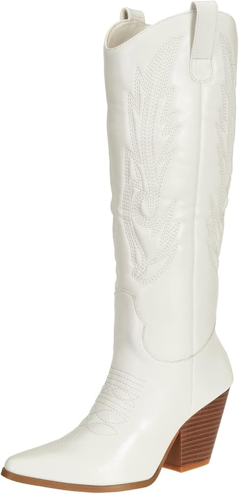 SheSole Ladies Western Cowgirl Cowboy Boots for Women Knee High Wide Calf | Amazon (UK)