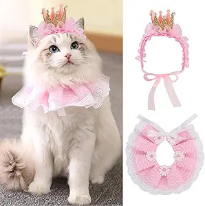 Legendog Cat Bandana for Cats, Princess Cat Costumes for Cats, Cute Lace Dog Bandanas and Cat Cro... | Amazon (US)