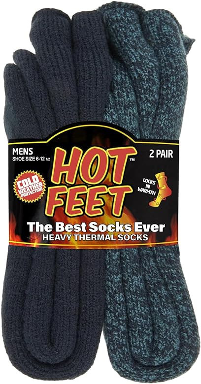HOT FEET Thermal Socks for Men 2/4 Pack, Extreme Cold Boots Socks -Winter Insulated Socks, Cold W... | Amazon (US)