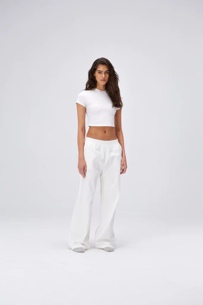 Cotton Pull on Pants - White | Adanola UK