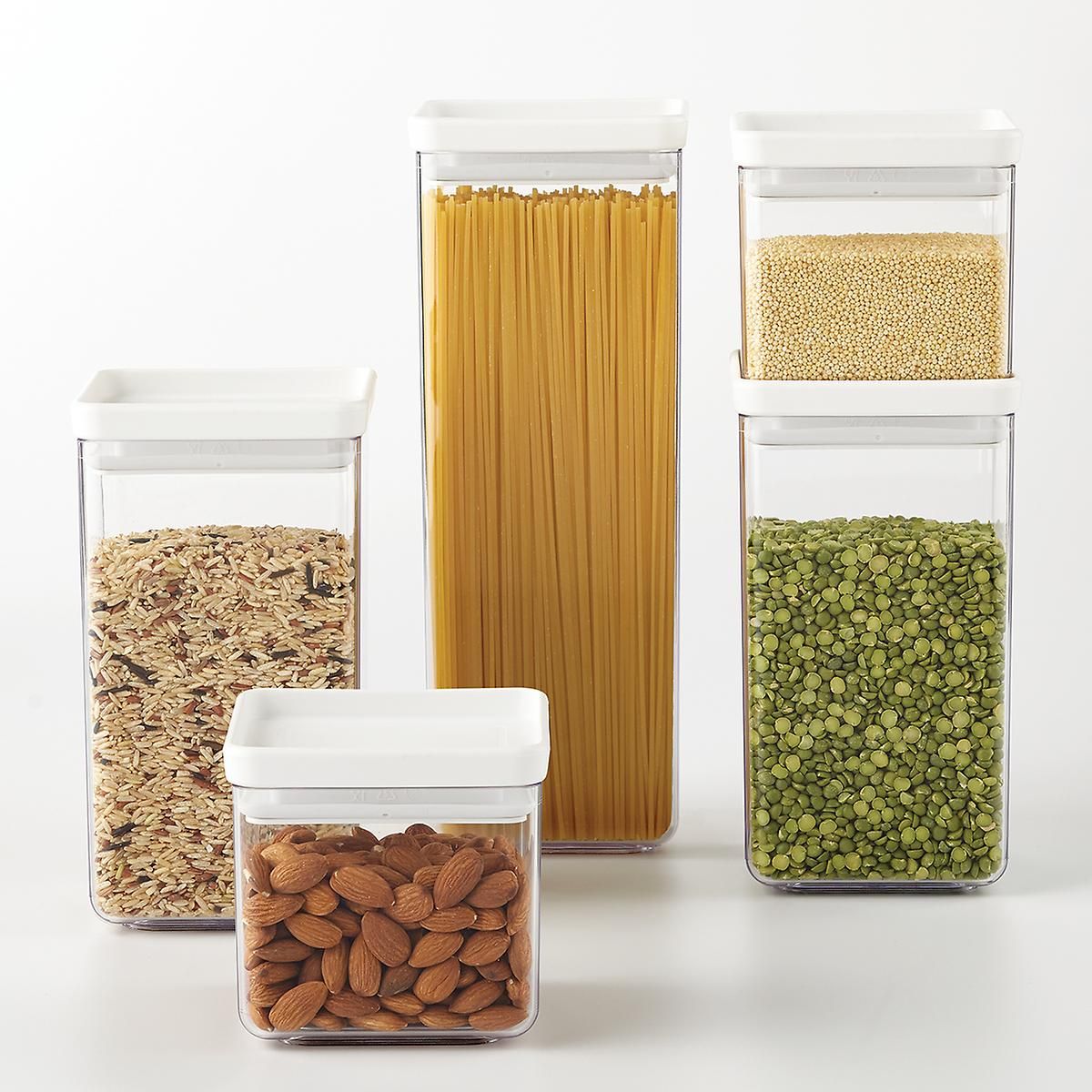 5-Piece White Modular Canister Set | The Container Store