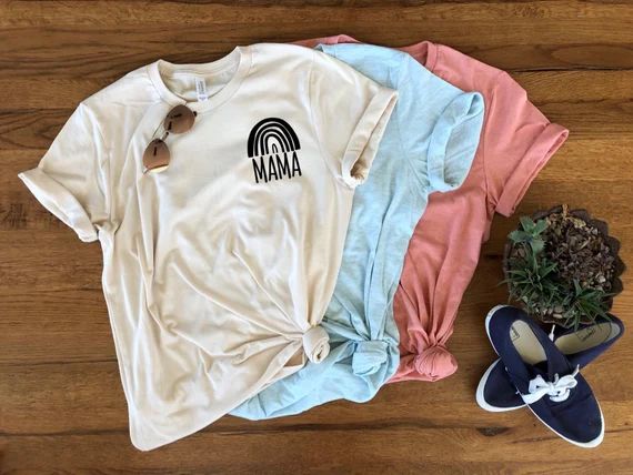 Mama Rainbow Shirt Tee Mom | Etsy (US)