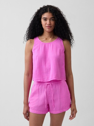 Cotton Gauze Racer Shell Tank Top | Gap | Gap (US)