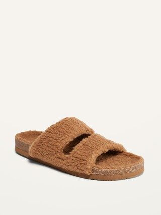 Cozy Sherpa Double-Strap Slide Slippers For Women | Old Navy (US)