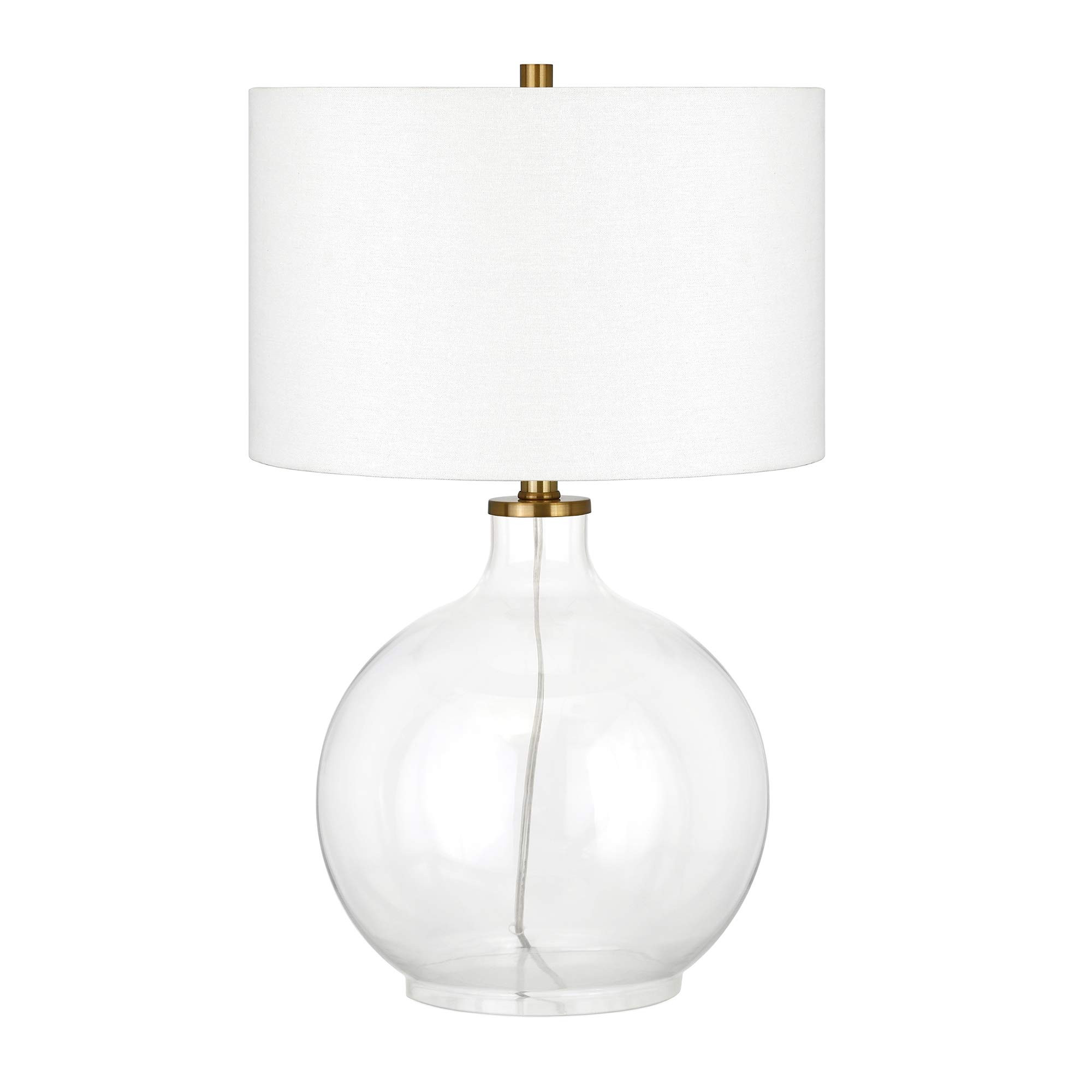 Laelia 24.75" Tall Table Lamp with Fabric Shade in Clear Glass/Brass/White | Amazon (US)