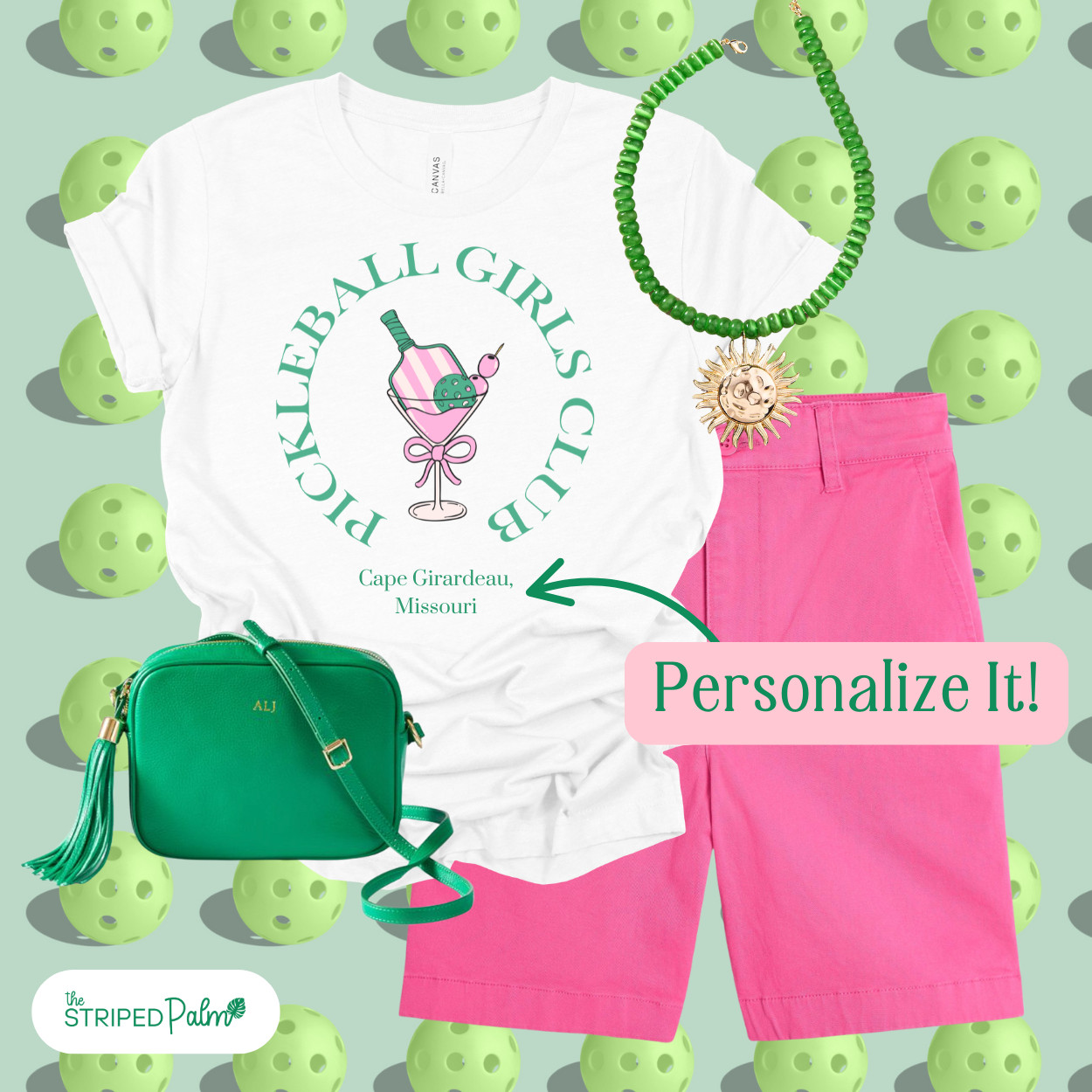 Because pickleball isn’t just a game—it’s a lifestyle 🎾💁‍♀️ Meet your new club uniform: playful, punchy, and totally personalizable. This look from The Striped Palm is what happens when courtside cool meets summer chic. 

 #LTKActive #LTKFindsUnder100 #LTKStyleTip