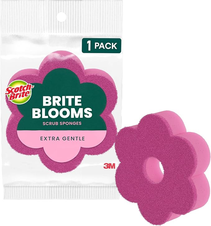 Scotch-Brite Brite Blooms Extra Gentle Scrub Sponge, Dishwasher-Safe Kitchen Sponge for Cleaning ... | Amazon (US)