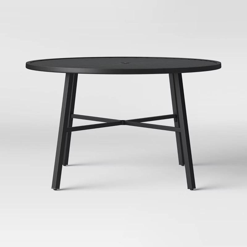 Fairmont 4-Person Round Patio Dining Table Black - Threshold™ | Target