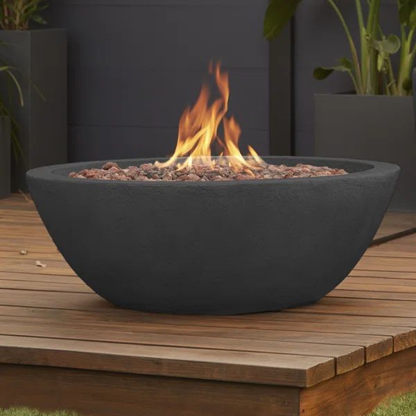 Riverside Polyresin Propane/Natural Gas Fire Pit | Wayfair North America