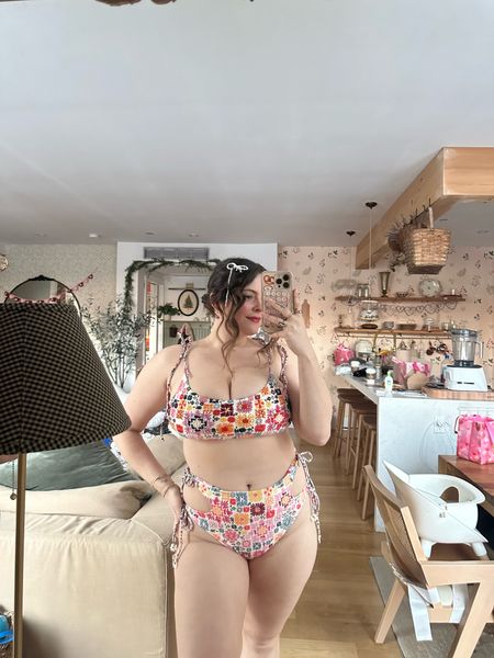 This swimsuit by Agua Bendita that I got from Urban Outfitters is incredible!! It is a handed beaded top with the most beautiful design! Wearing L

#LTKstyletip #LTKmidsize #LTKswim